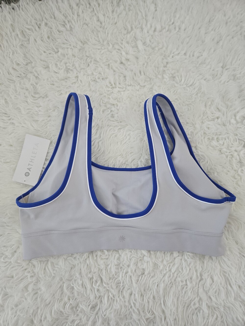 Athleta Breathe Longline Piping Bra designed for A–C cups. Color Galactic Grey. - Picture 4 of 7